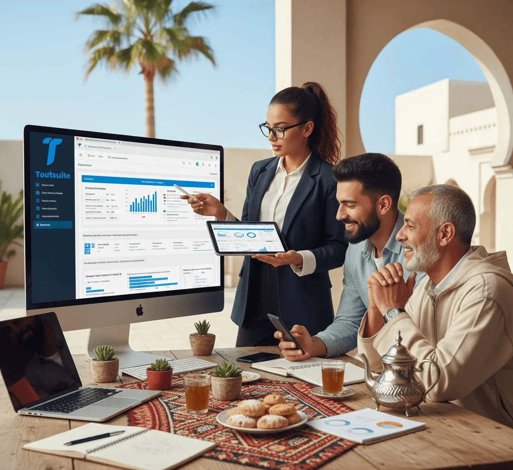 Gestion d’entreprise avec outils numériques innovants. Outil de gestion d'entreprise affichant des statistiques et analyses.SEO Maroc