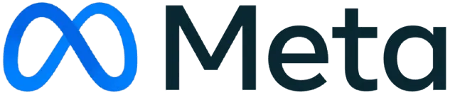 Logo Meta, symbole d'innovation numérique et de connectivité.