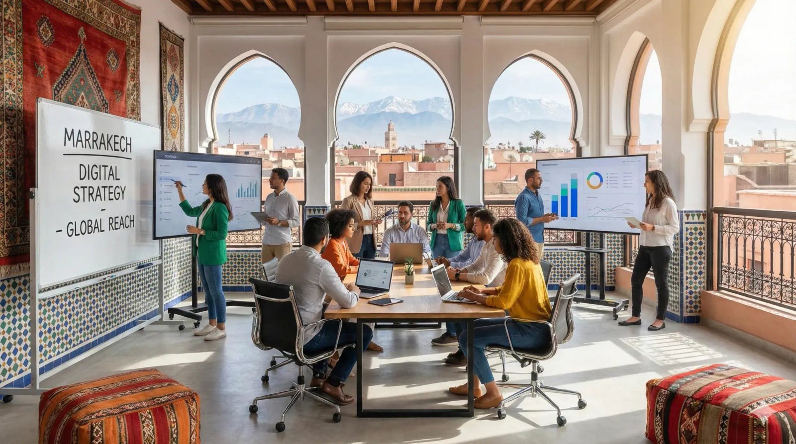 Agence marketing Marrakech équipe stratégie digitale bannière
