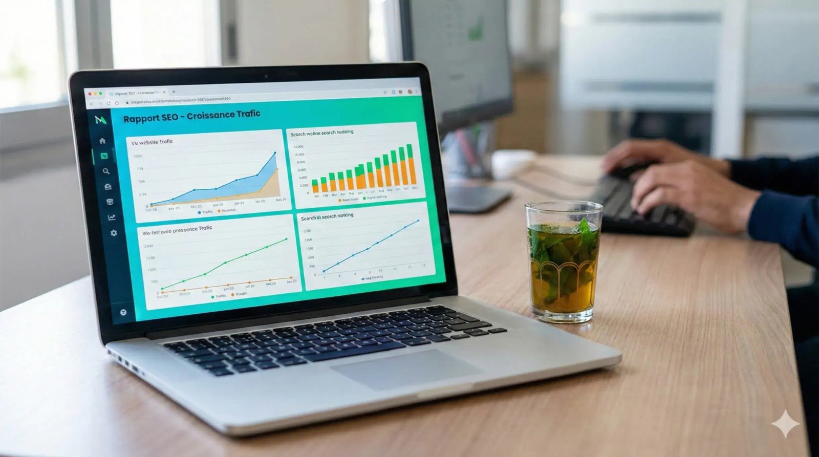 analyse-performances-seo-maroc-data.jpg Analyse rapport SEO croissance trafic web sur ordinateur portable